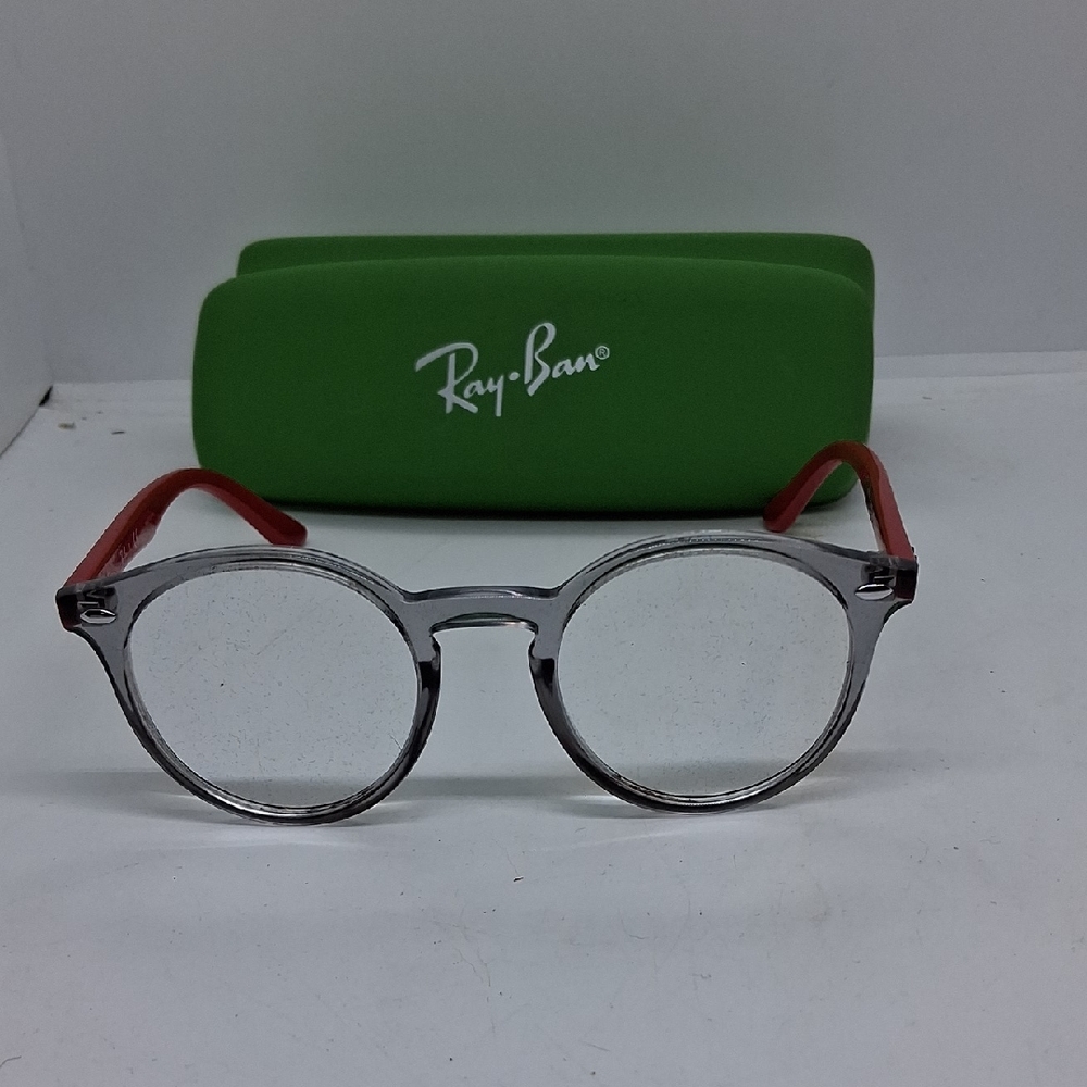 NWOT Rxable Ray-Ban Kids Rj9064S Transparent Round with Red Arms Eyeglass Frames
